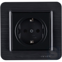 Розетка с заземлением 16A/220V Arvia Electric Lavin Черный матовый (21 25 4007 217)